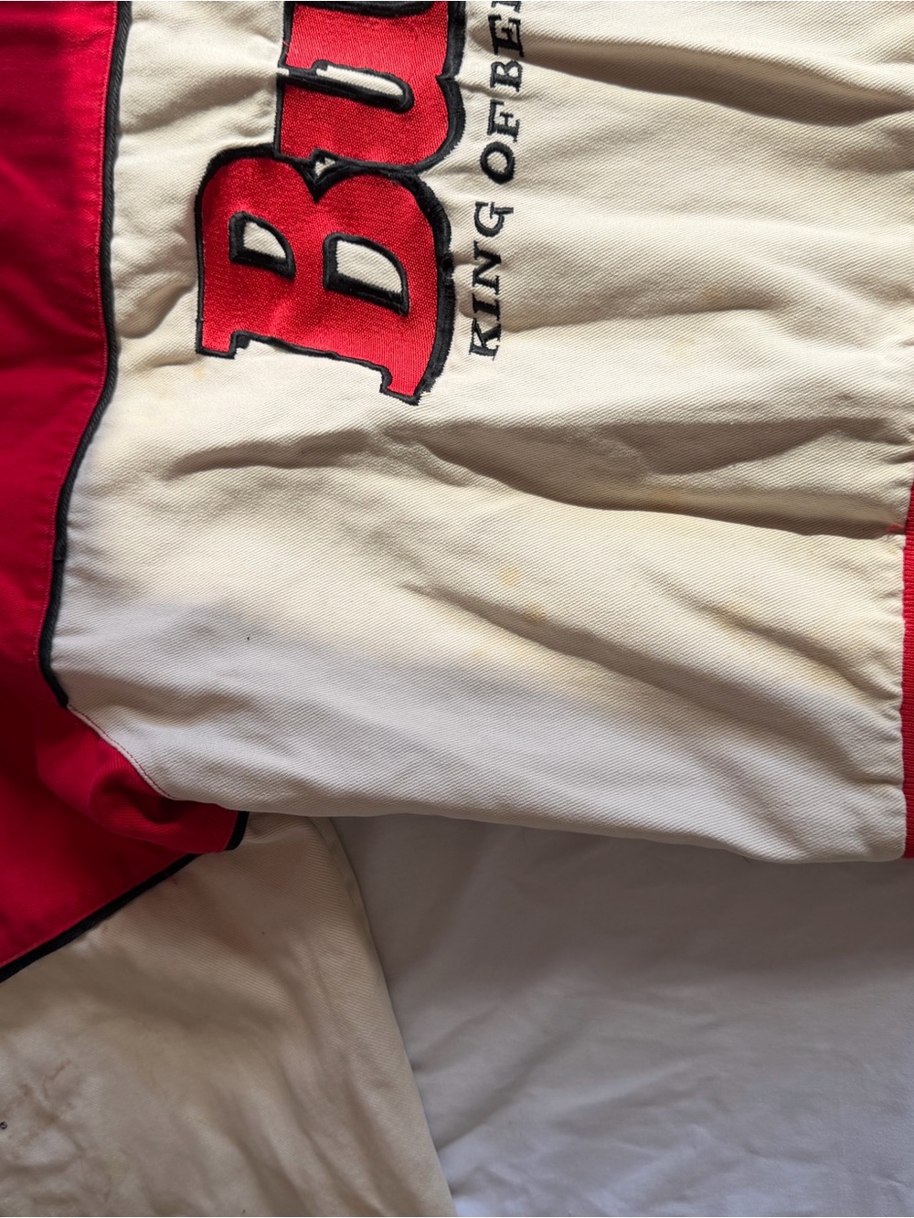 Budweiser Red and Cream Racing-Style Jacket - Picture 5 of 6
